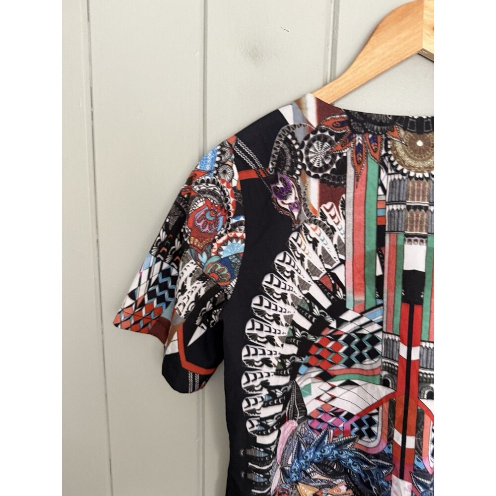 Alexis Fidra Top XS V-Neck Short Sleeves Multicolor Chiffon Jewel Print - Picture 8 of 8